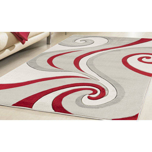 Ivy Bronx Allenside Abstract Area Rug in Red Wayfair